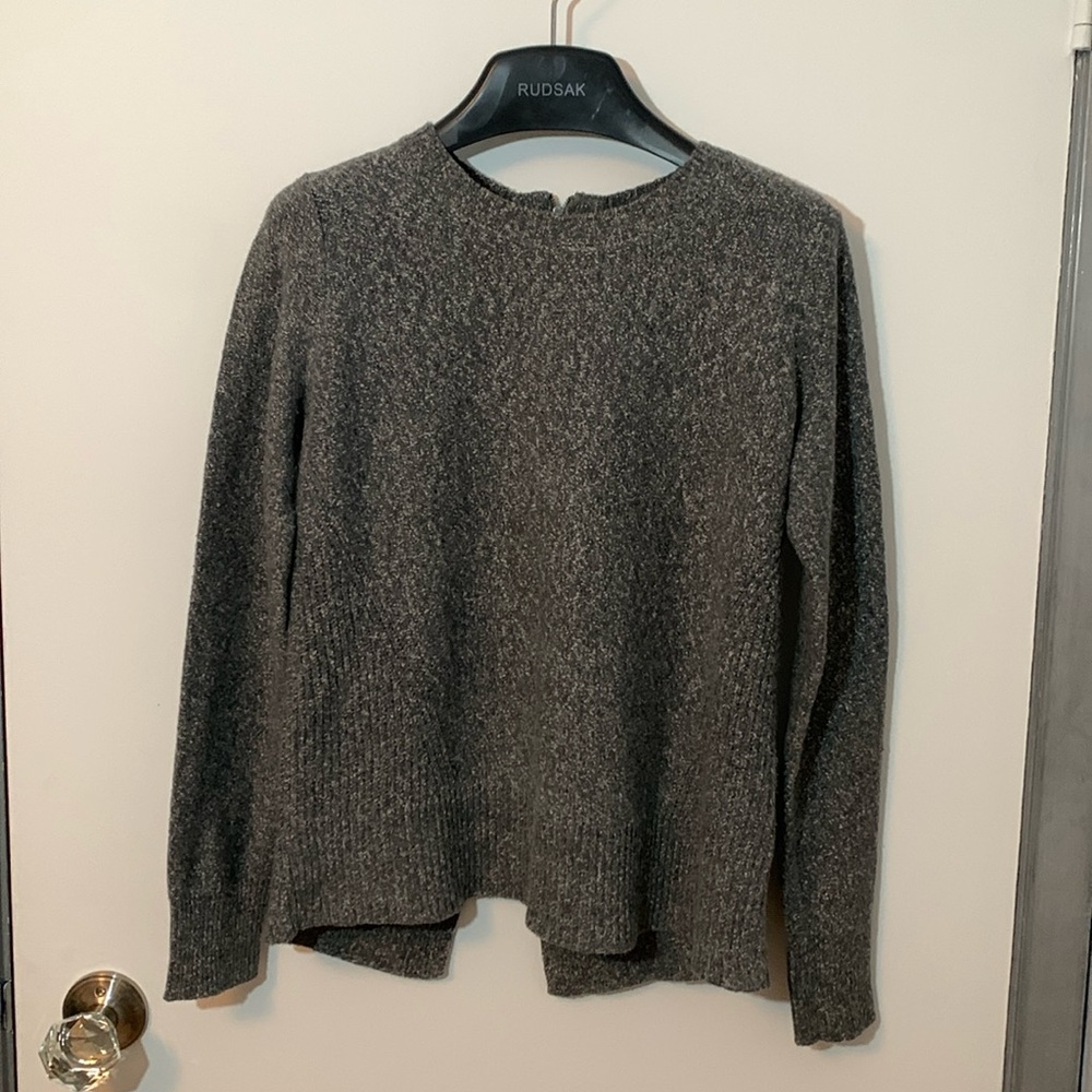 Smokey grey split-back sweater